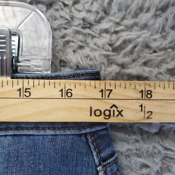 Lee Shorts Womens Size 14 Blue Bermuda Mid Rise Regular Fit Stretch Denim - Picture 5 of 12